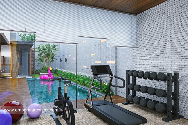 Kolam Renang Terpadu dengan Gym Rumah