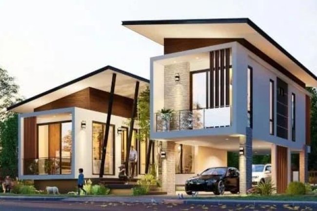 Desain Rumah dengan Balkon yang Menawan