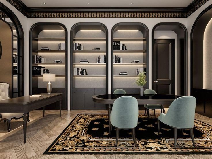 Desain Kantor Gaya Art Deco yang Mewah