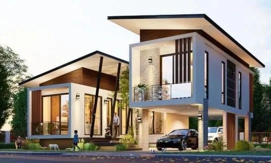 Desain Rumah dengan Balkon yang Menawan